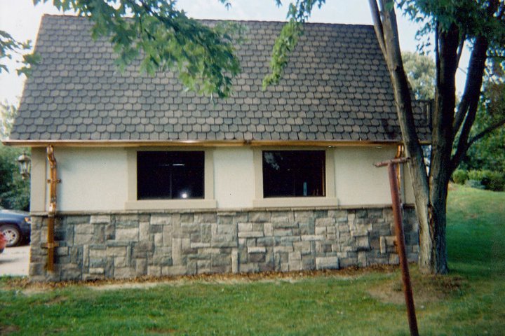 A barn with new copper gutters