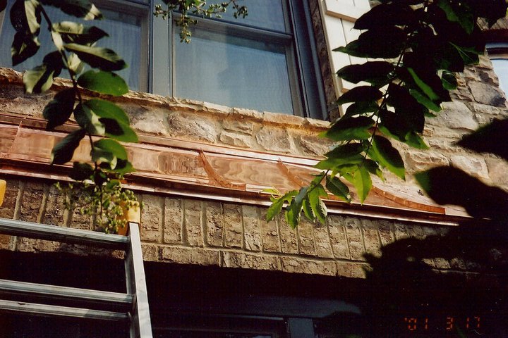 A spot prepped for gutter installation