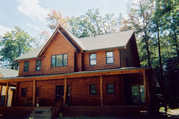 A house with wood siding