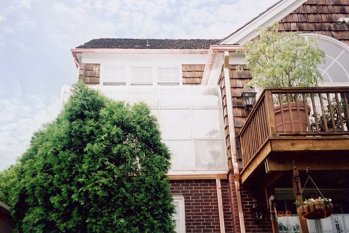 In-progress gutter installation